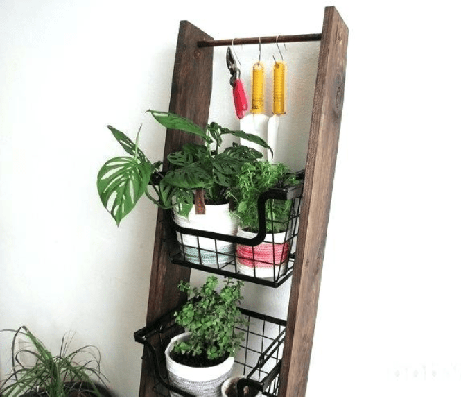 rustic ladder plant stand