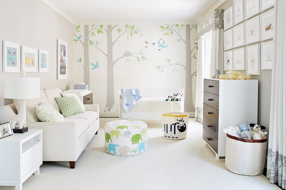 Nature themed nursery for baby