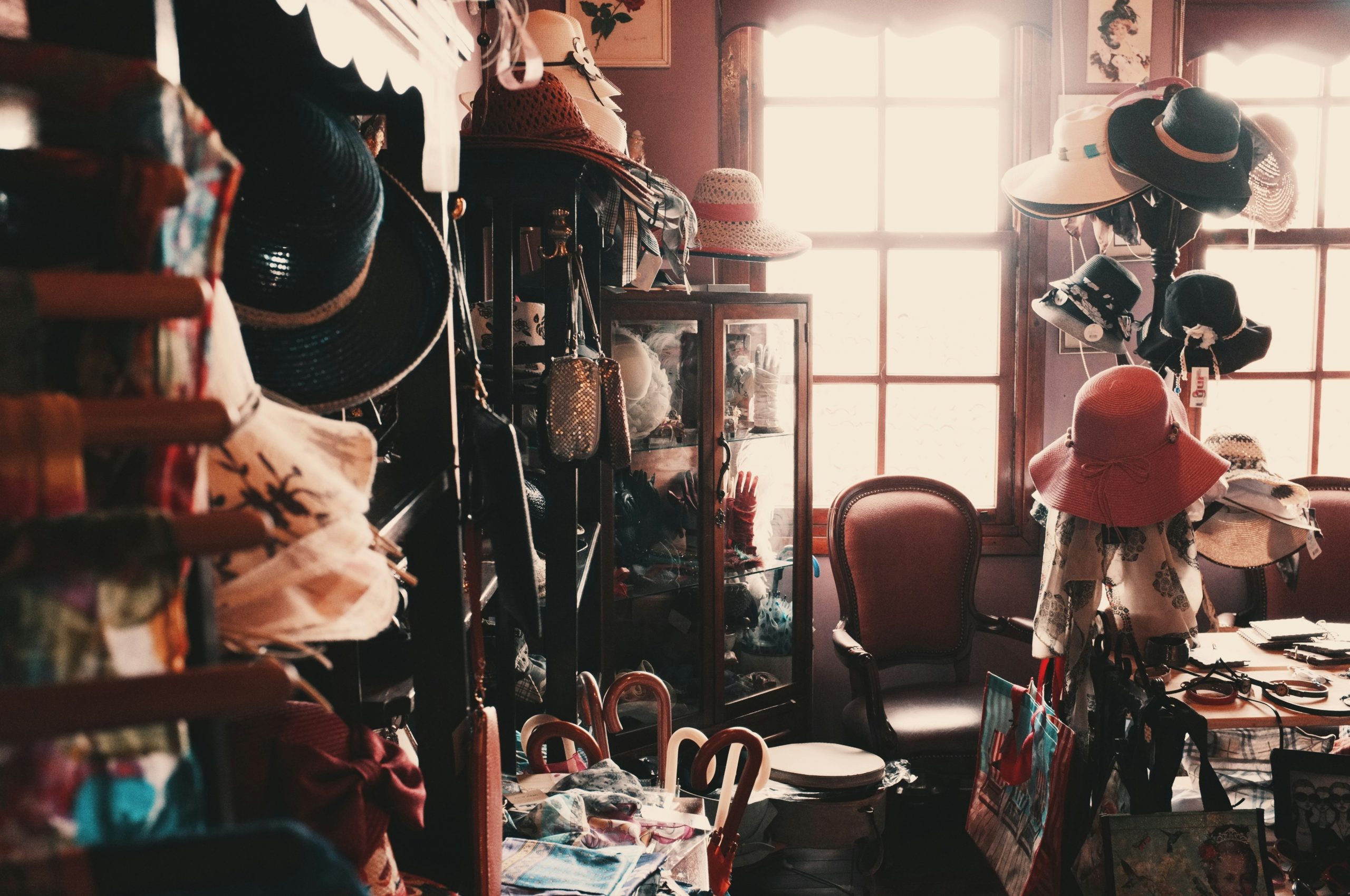 clutter of items in a room